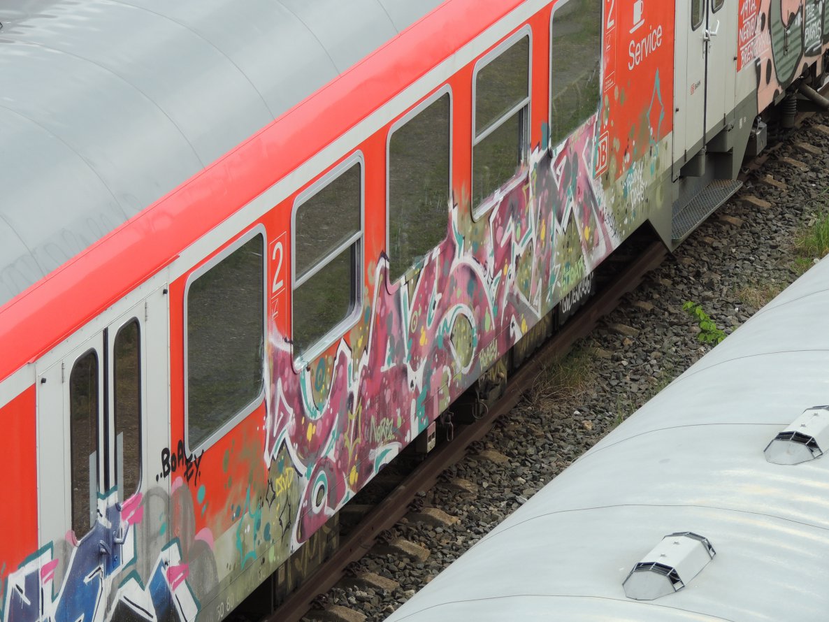 Graffiti Train - Photo by kieltaggsatnight - Yasem (2014)