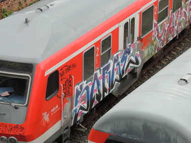 Graffiti Train - Photo by kieltaggsatnight - Sorge (2014)