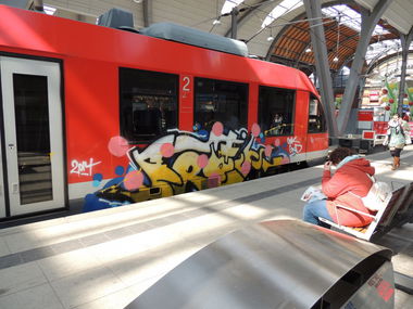 Graffiti Train - Photo by kieltaggsatnight - Profil, GND, OBK (2014)