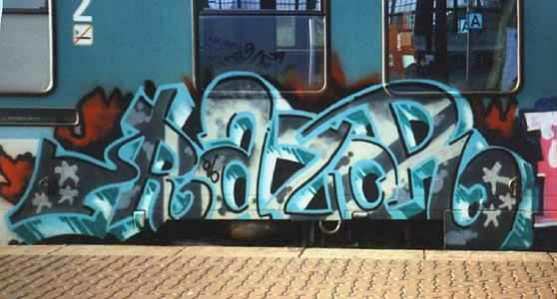 Graffiti Train in Kiel - Photo by king - razor (1996)
