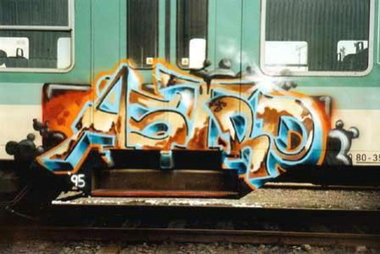 Graffiti Train in Kiel - Photo by king - astro (1995)