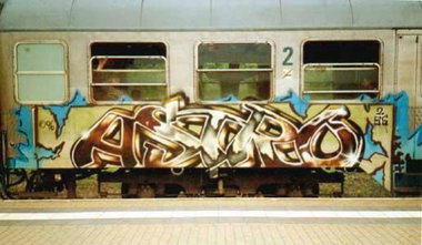 Graffiti Train in Kiel - Photo by king - astro (1996)
