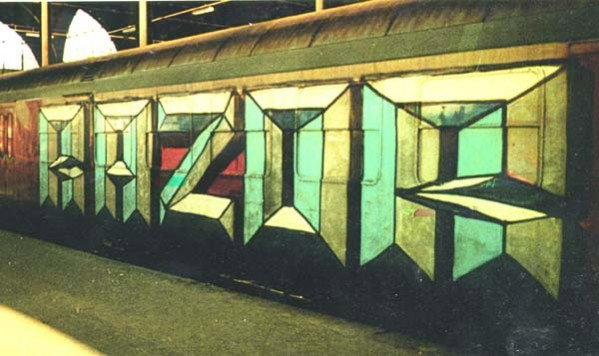 Graffiti Train in Kiel - Photo by king - razor (1992)
