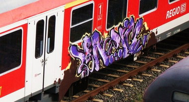Graffiti Train in Kiel - Photo by king - yazem, qvd