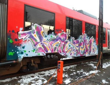 Graffiti Train in Kiel - Photo by king - yazem, qvd