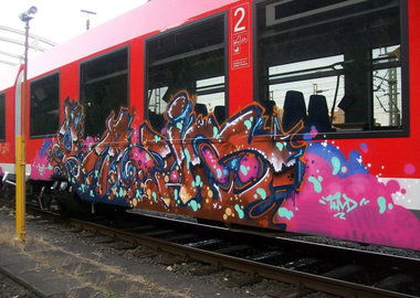 Graffiti Train in Kiel - Photo by king - yazem, qvd