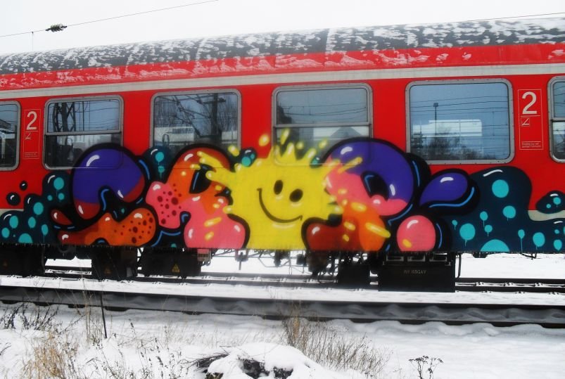Graffiti Train in Kiel - Photo by king - crap