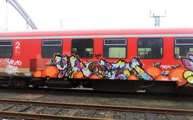 Graffiti Train in Kiel - Photo by king - yazem
