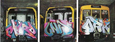 Graffiti Train in Berlin - Photo by king - micro, unid, ork (2000)