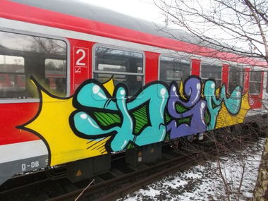 Graffiti Train in Kiel - Photo by king - dsf