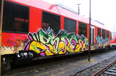 Graffiti Train in Kiel - Photo by king