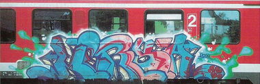 Graffiti Train in Kiel - Photo by king - mersa (2000)