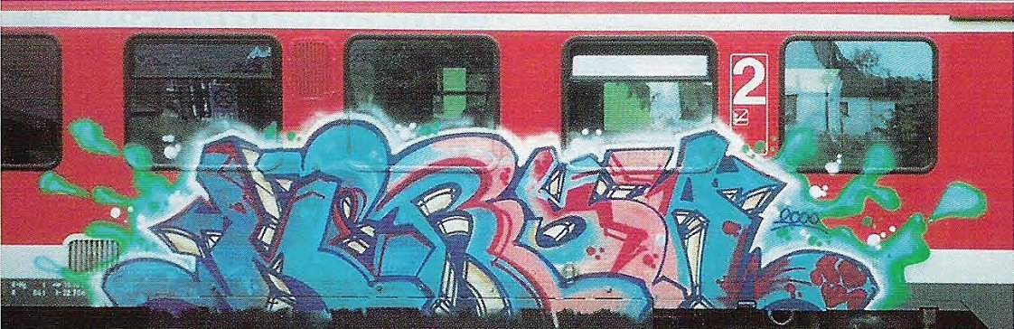 Graffiti Train in Kiel - Photo by king - mersa (2000)