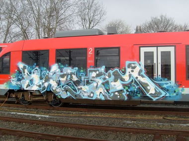 Graffiti Train in Kiel - Photo by king - yazem