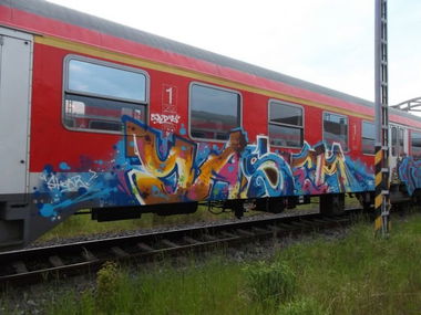 Graffiti Train in Kiel - Photo by king - yazem