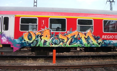 Graffiti Train in Kiel - Photo by king - yazem
