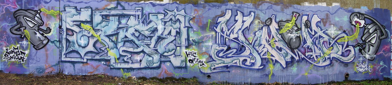 Graffiti Wall in Kiel - Photo by king - frek, shaka, kfc