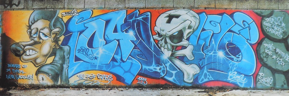 Graffiti Wall - Photo by king - can2, can, two (1993)