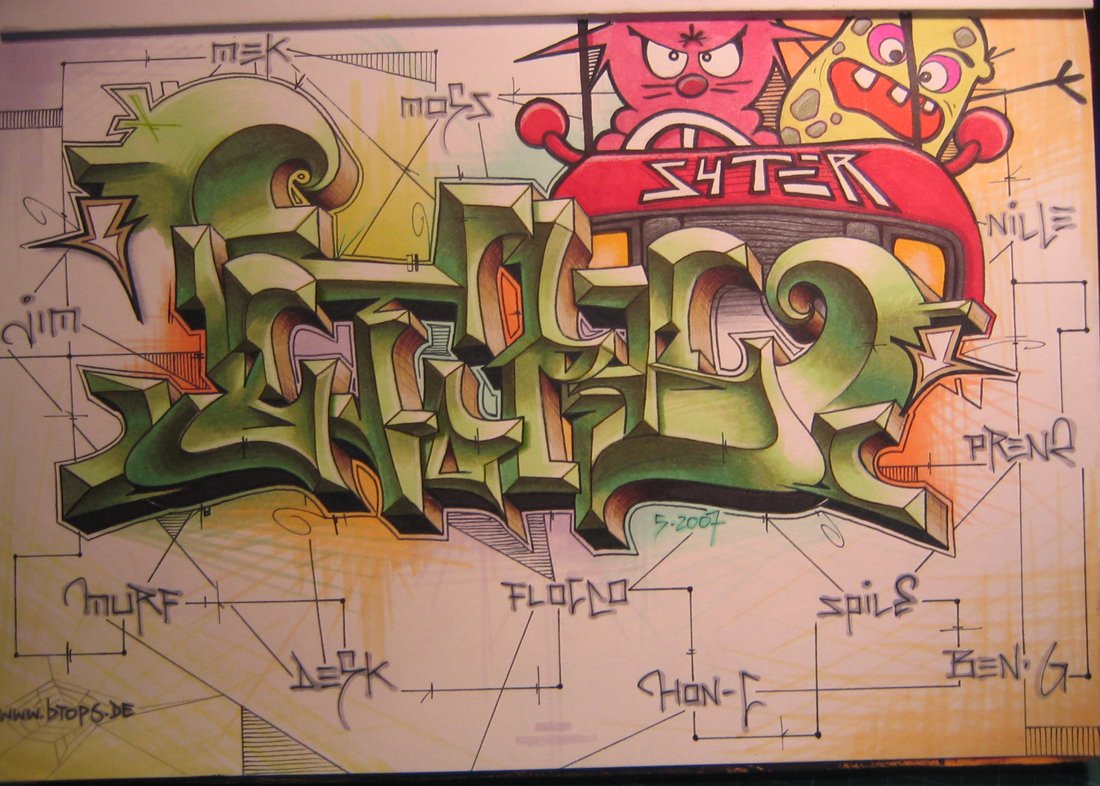 Graffiti Sketch - Photo by king - b2p, syter, cyter