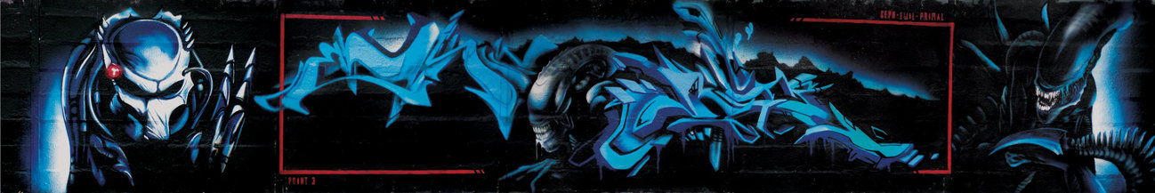 Graffiti Wall - Photo by king - alien, predator, point