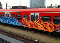 Graffiti Train - Photo by king - eyman, psycho, ey