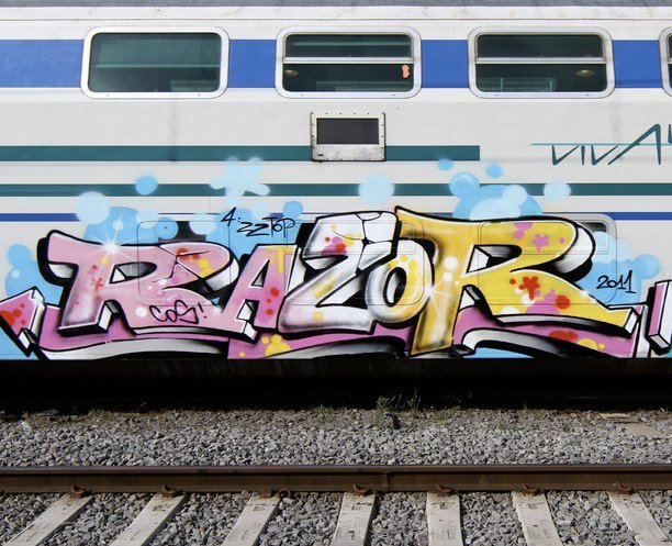 Graffiti Train in Rome - Photo by king - razor