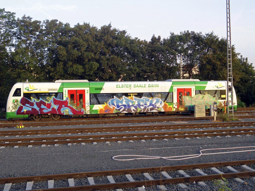 Graffiti Train in Gera - Photo by kingkong - Ser, Srek, Atos (2012)