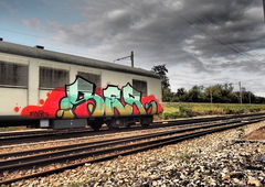 Graffiti Train in Schweiz - Photo by kingkong - ser, sunds
