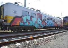 Graffiti Train in Belgium - Photo by kingkong - ser, sork, sunds