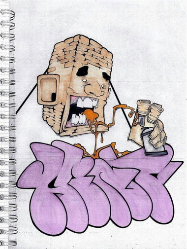 Graffiti Sketch in Milano - Photo by kintafa - kint, afa (2013)