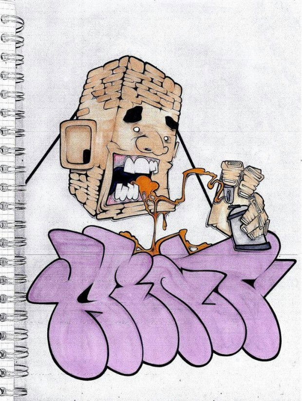 Graffiti Sketch in Milano - Photo by kintafa - kint, afa (2013)