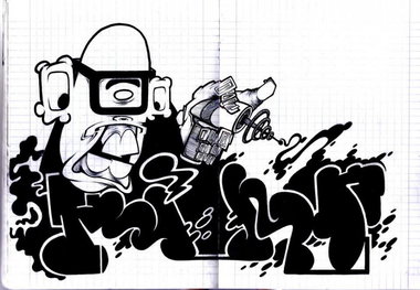 Graffiti Sketch - Photo by kintafa - kint, alien, summer (2013)