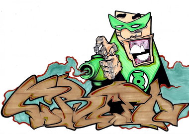Graffiti Sketch - Photo by kintafa - kint, green, battle (2013)