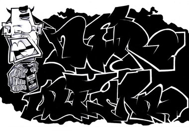 Graffiti Sketch - Photo by kintafa - kint, black, and (2013)