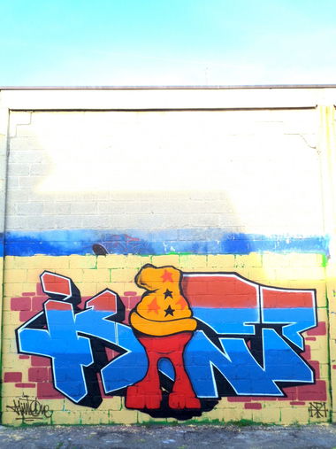 Graffiti Wall in Italy - Photo by kintafa - cheech, wizard, puppet