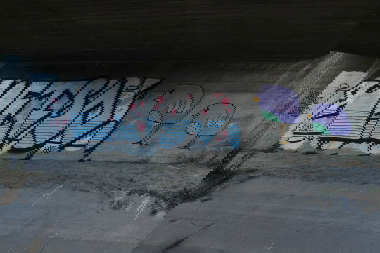 Graffiti Wall in Pusztavacs - Photo by kkics - vietso, &, lena (2014)