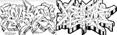 Graffiti Sketch - Photo by kore182 - dene, nyc, kore