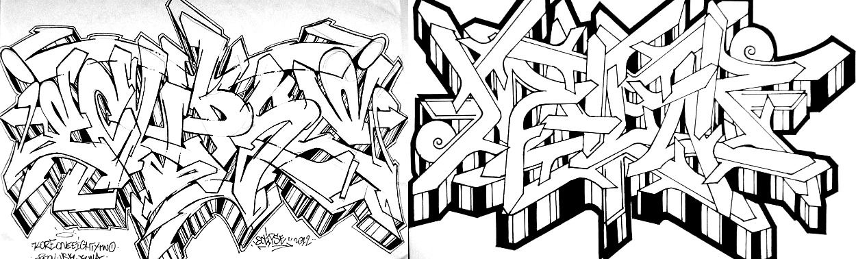 Graffiti Sketch - Photo by kore182 - dene, nyc, kore