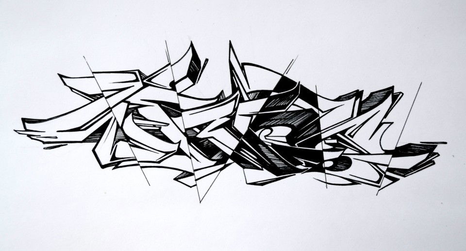 Graffiti Sketch in Penza - Photo by kr0t (2013)