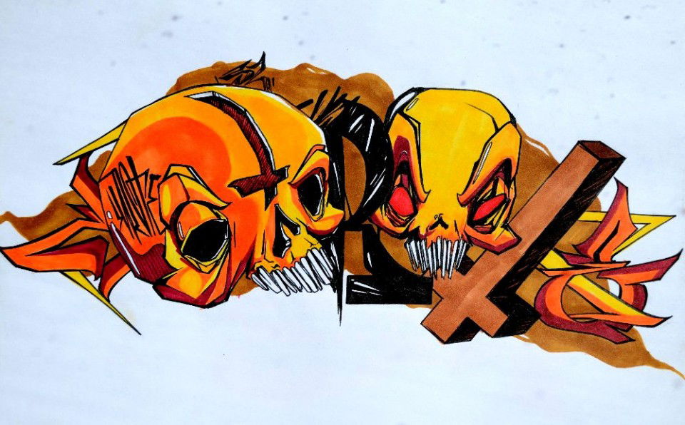 Graffiti Sketch in Penza - Photo by kr0t (2013)