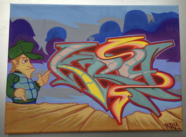 Graffiti Sketch in Berlin - Photo by kry82 - kry, 82, canvas (2012)