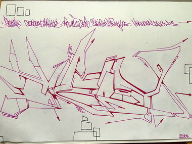 Graffiti Sketch in Berlin - Photo by kry82 - kry, 82, by (2013)