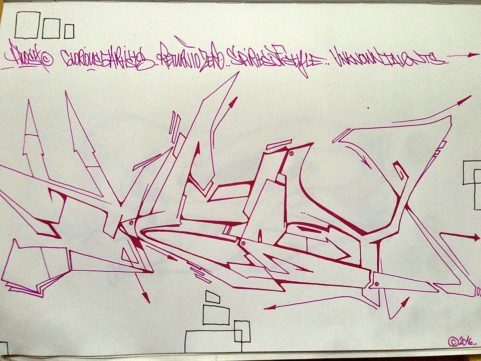 Graffiti Sketch in Berlin - Photo by kry82 - kry, 82, by (2013)