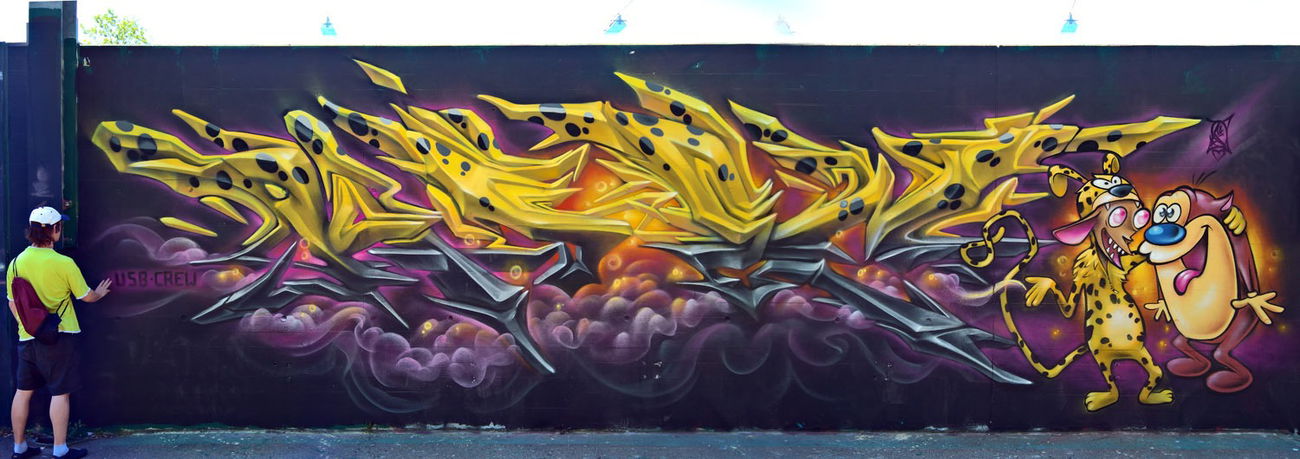 Graffiti Wall - Photo by ksen - 3d, Sky, renandstimpy (2018)