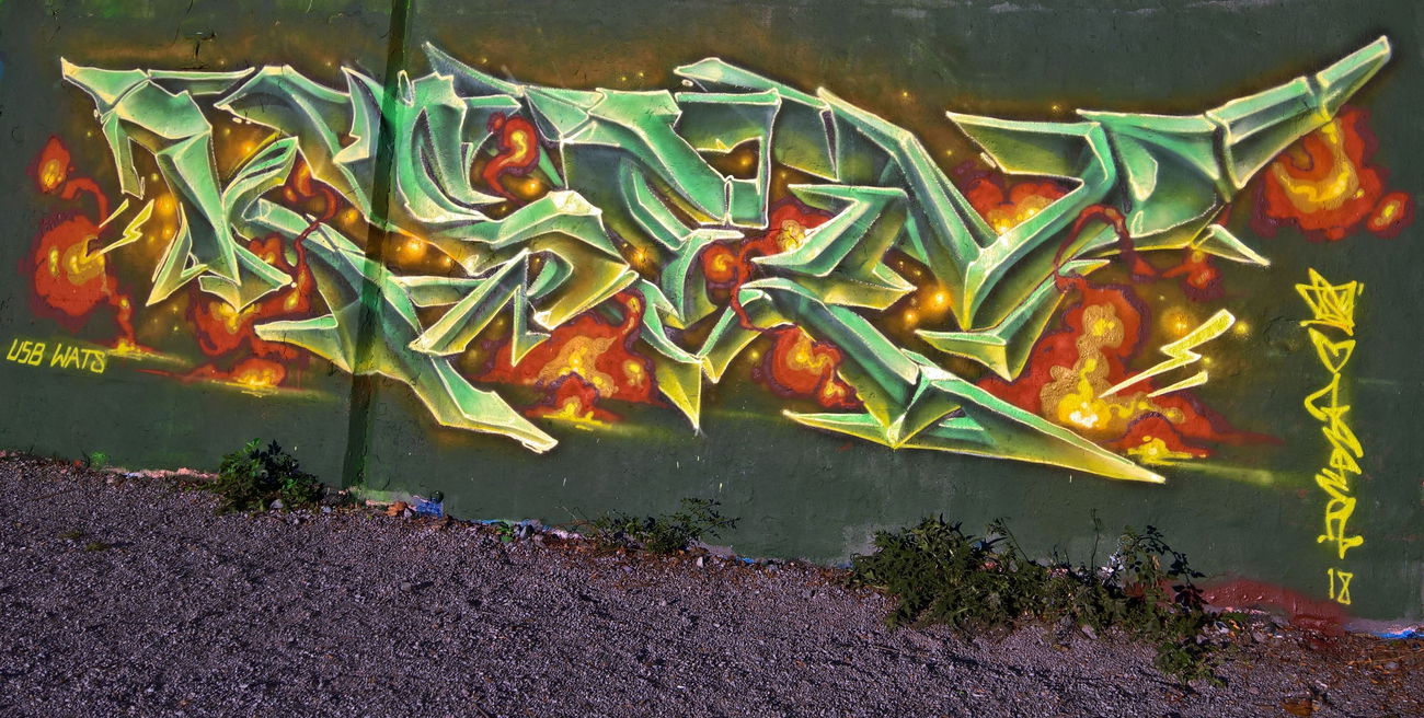 Graffiti Wall in Zürich letten - Photo by ksen - usbcrew, wastedtalents, zürich (2018)