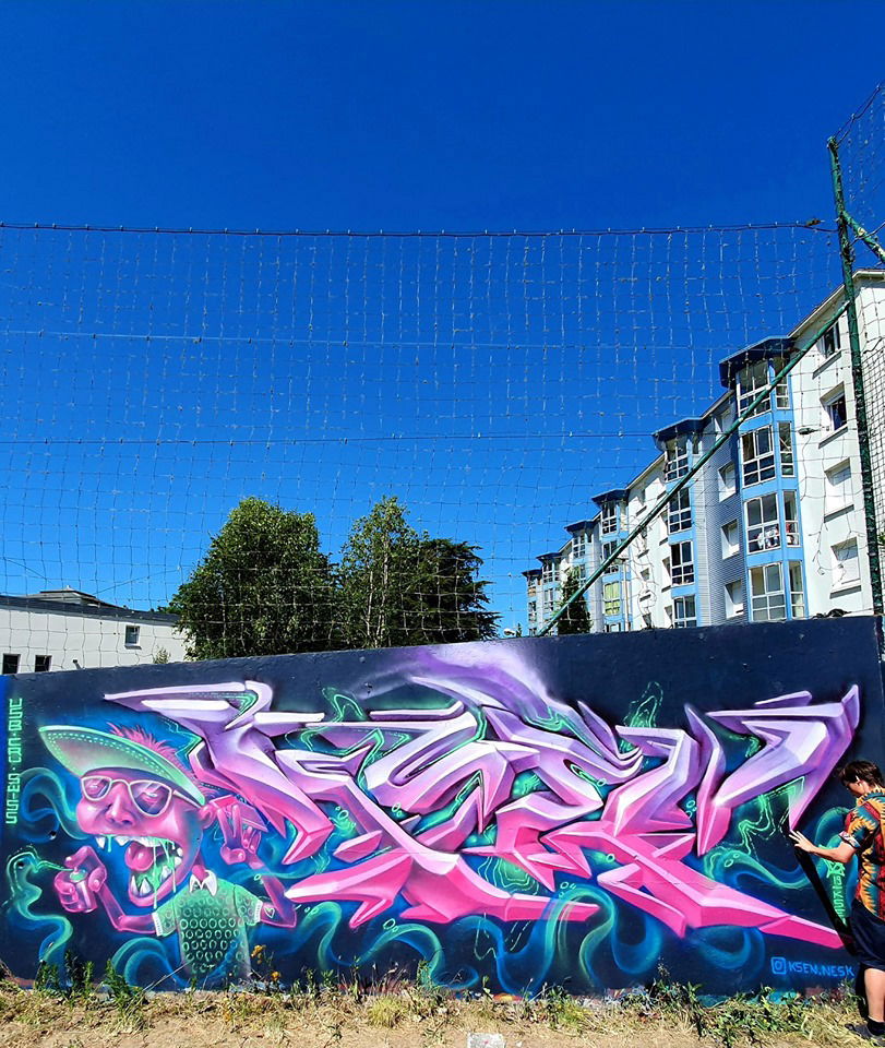 Graffiti Wall in Frankreich - Photo by ksen - 3d, burninghot, ksen (2019)
