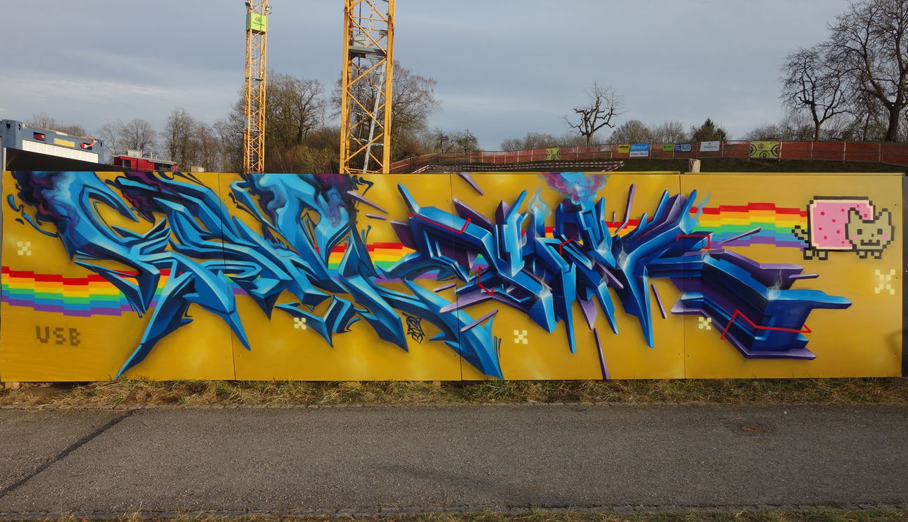 Graffiti Wall in Thurgau - Photo by ksen - usbcrew, wastedtalents, wats (2017)