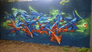 Graffiti Wall in Zürich - Photo by ksen - 3D, Rotefabirk (2017)