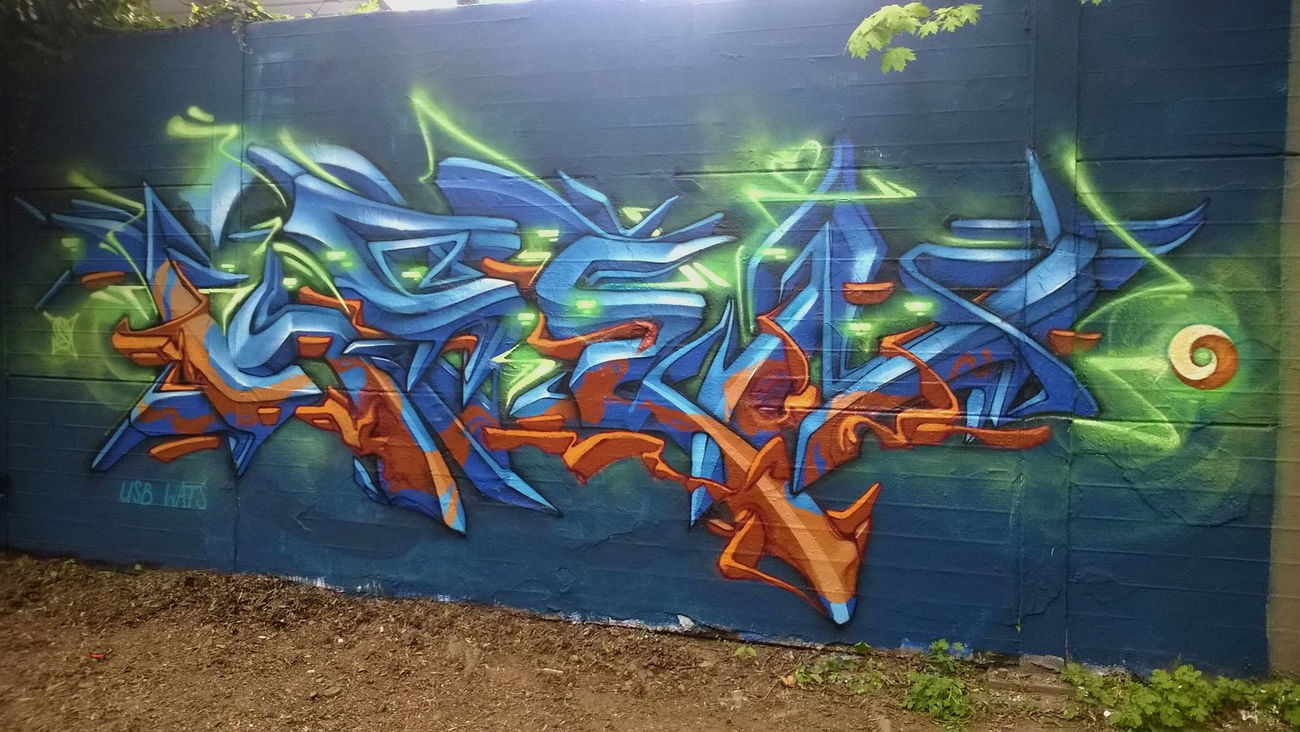 Graffiti Wall in Zürich - Photo by ksen - 3D, Rotefabirk (2017)