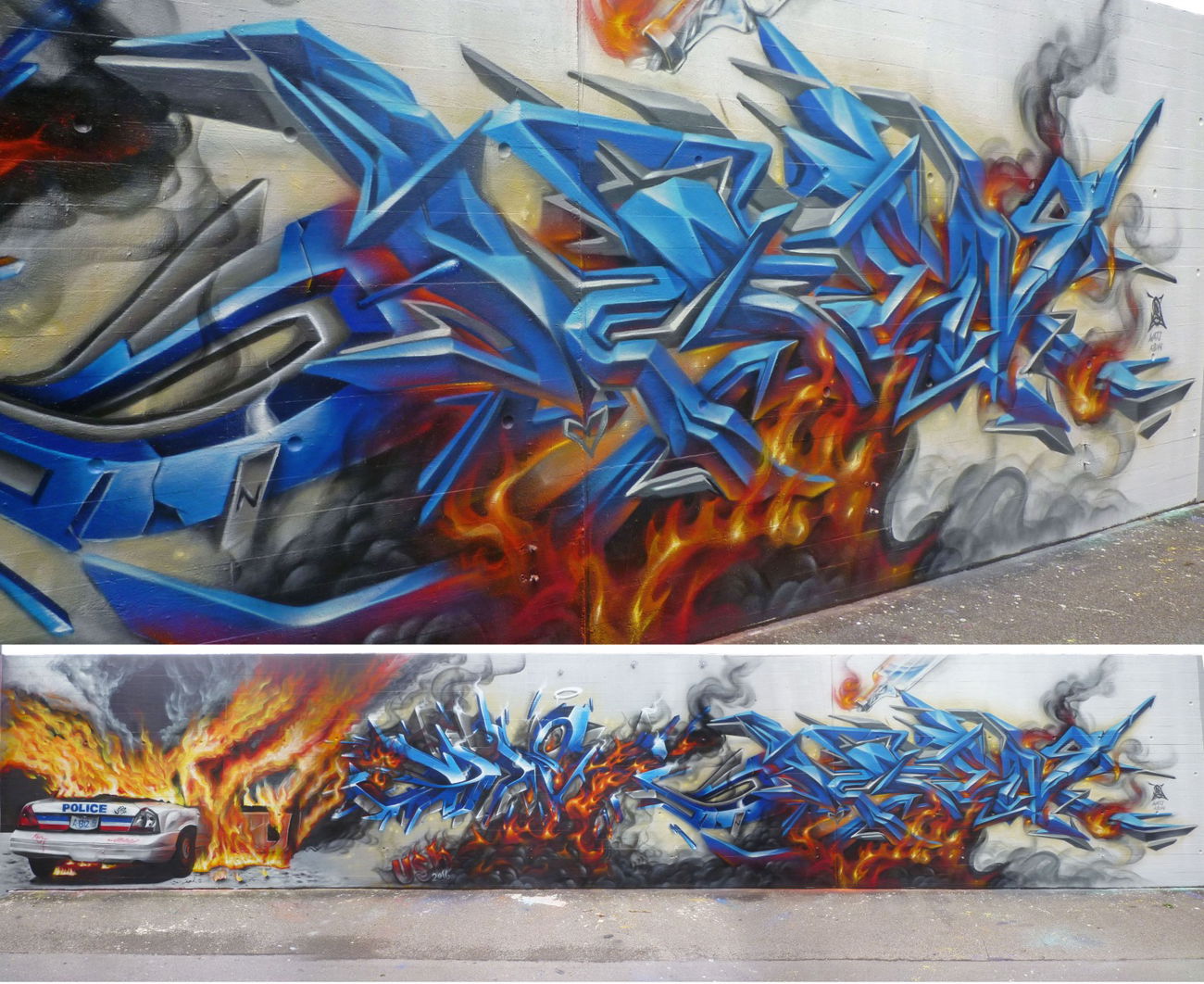 Graffiti Wall - Photo by ksen - 3d, Wildstyle, fire (2016)
